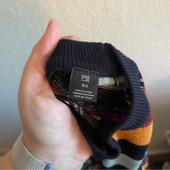 Scotch & Soda Multicolor Stripe Sheer Metallic Long Sleeve Sweater Womens XS - Picture 7 of 10